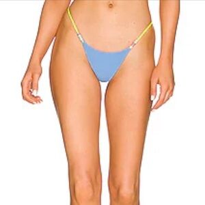 Lovers and Friends Groovy Baby Bikini bottom in Blue & Neon Yellow